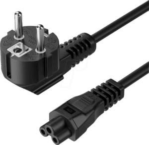 PURE NK3000-015 - Schutzkontakt Stecker 90° > IEC Buchse (C5) Schwarz 1