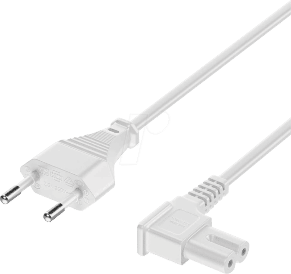 PURE NK4002-020R - Euro Stecker   > IEC Buchse (C7) 90°  Weiß 2