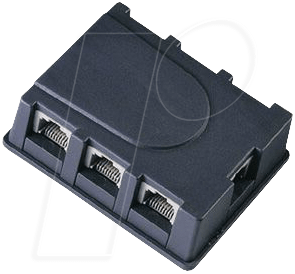 ISDN RJ45 1-6 - ISDN-Verteilerbox 6-fach incl. Kabel 8/4 3m