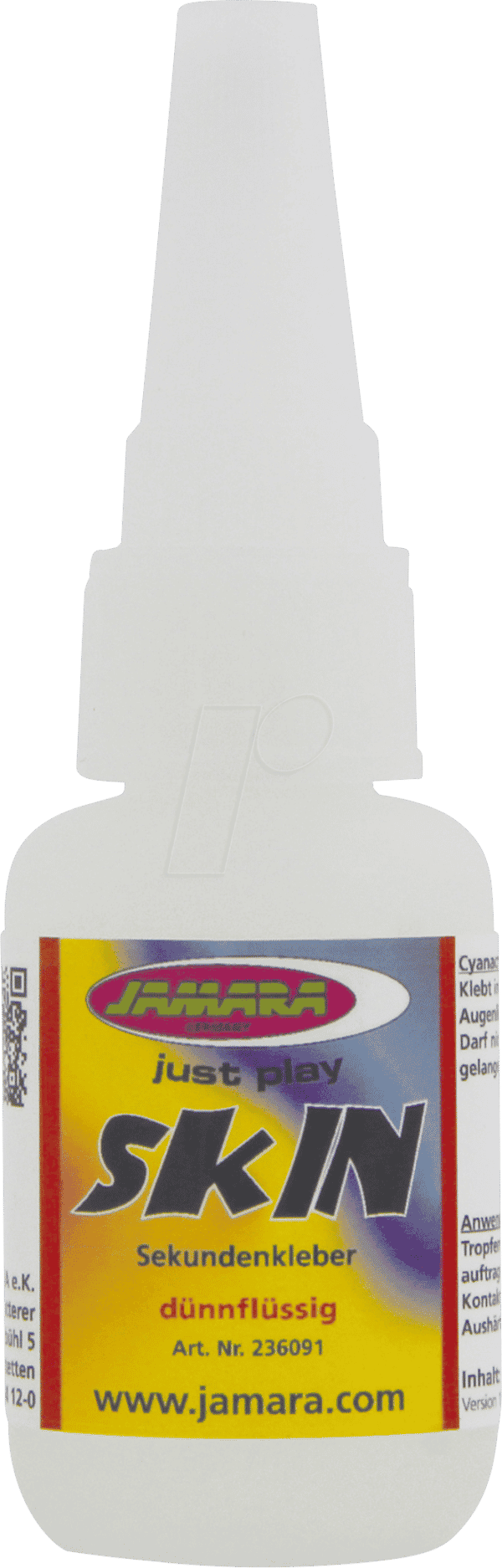 JAMARA 236091 - Sekundenkleber Skin mit Nadel 20g dünn