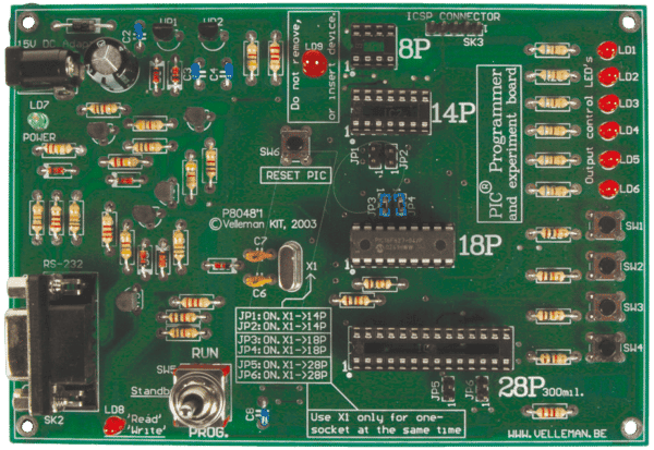 K8048 - Bausatz: PIC-Programmer u. Experimentierkasten