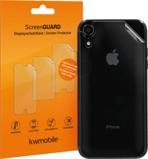 KW 459215 - 3x Schutzfolie für Rückseite des Apple iPhone XR (6.1'')