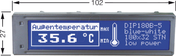 LCD 180BL DIP - LCD DIP-Grafikmodul