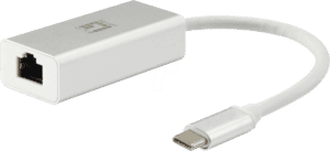 LEVELONE USB0402 - Adapter USB-C>1x LAN RJ45 kompakt silber