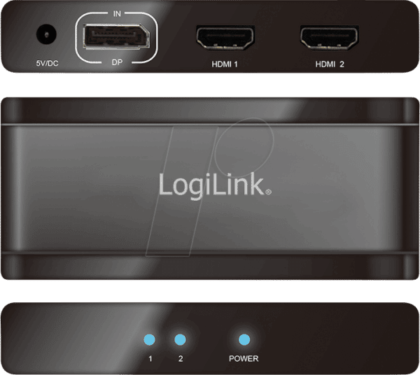 LOGILINK CV0093 - 2-Port 4K DisplayPort zu HDMI Splitter