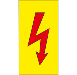 W 74401 - Warnschild: roter Blitz