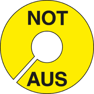 W 74451 - Warnschild: NOT-AUS