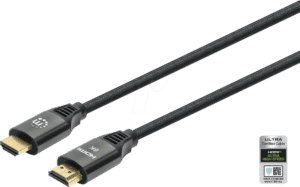 MANHATTAN 355933 - Ultra High Speed HDMI Kabel 48 GBit/s 8K 60 Hz schwarz 1 m