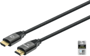 MANHATTAN 355957 - Ultra High Speed HDMI Kabel 48 GBit/s 8K 60 Hz schwarz 3 m