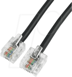 MK 6P4C SW 3M - Stecker 6p4c auf Stecker 8p4c