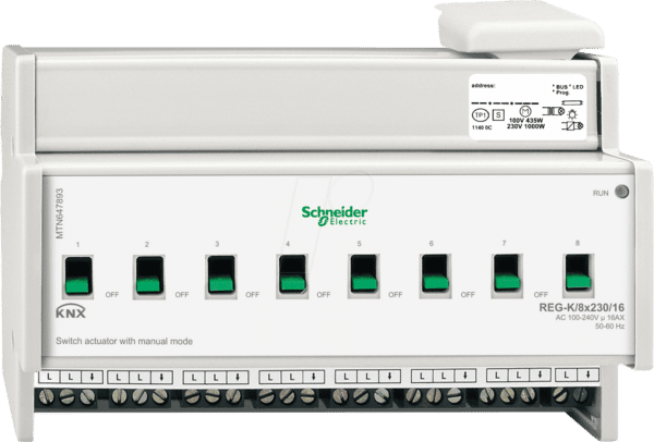 SE MTN647893 - Schaltaktor REG-K/8x230/16 mit Handbetätigung