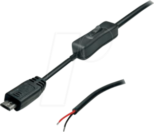 MUSB 10080116 - Micro-USB Kabel Stecker mit Schalter schwarz