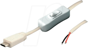 MUSB 10080117 - Micro-USB Kabel Stecker mit Schalter weiß