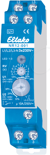 NR12-001-3X230V - Netzüberwachungsrelais - 1 Wechsler
