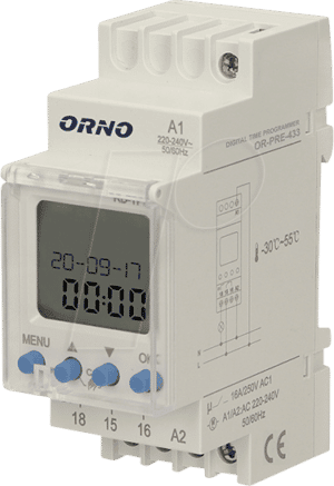 ORNO OR-PRE-433 - Digitale Zeitschaltuhr für DIN-Schiene