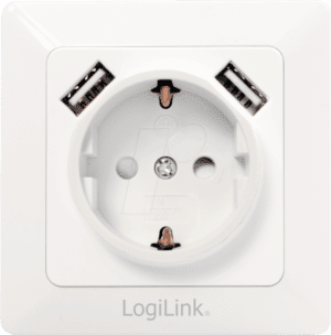 LOGILINK PA0162 - Unterputz-Steckdose mit 2 USB Ladebuchsen