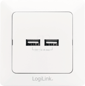 LOGILINK PA0163 - Unterputz-Dose mit 2 USB Ladebuchsen