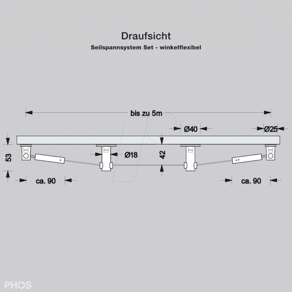 PHOS SPW1850-1 - Winkelflexibles Seilspannsystem