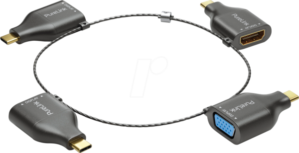 PURE IQ-AR300 - 4K USB-C Adapterring mit vier Adaptern