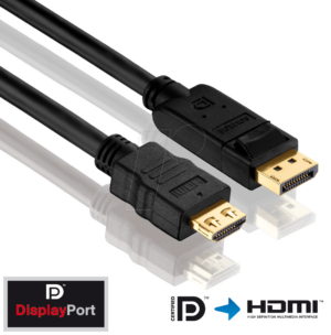 PURE PI5100-125 - DisplayPort Stecker auf HDMI A Stecker