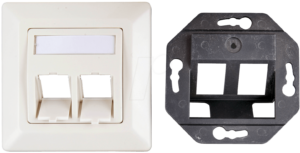 RJ45 2UP C6A-KEY - Rahmenset für 2xKeystone RJ45