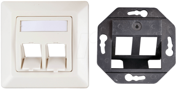 RJ45 2UP C6A-KEY - Rahmenset für 2xKeystone RJ45