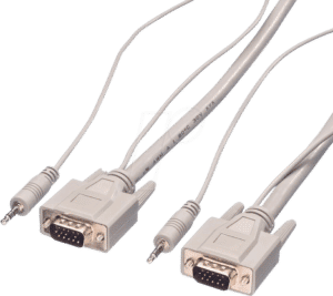 ROLINE 11045162 - VGA Monitor Kabel 15-pol VGA + Audio Stecker 15 m