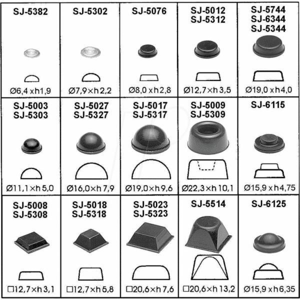 3M SJ 5309 CLEAR - Gummifüsse