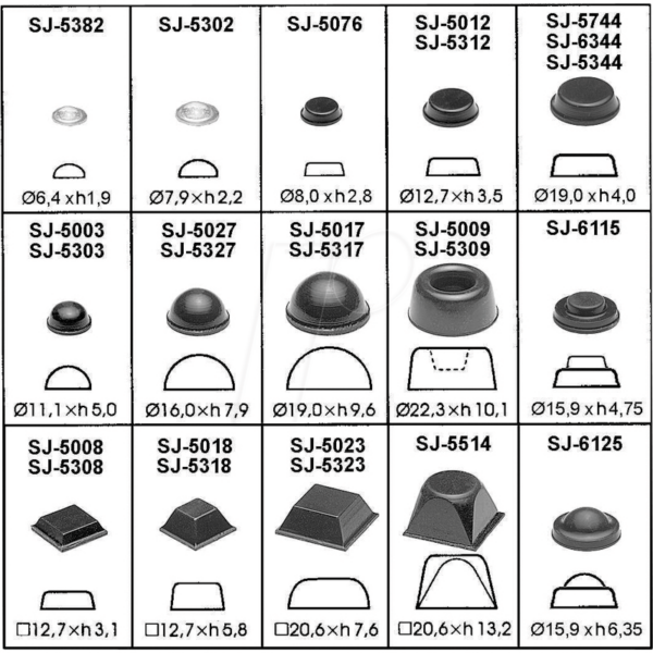 3M SJ 5327 CLEAR - Gummifüsse