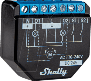 SHELLY PLUS 2PM - Shelly Plus 2PM Wi-Fi WLAN Schaltaktor 16 A