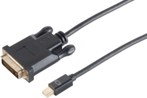 SHVP BS10-55055 - Mini Displayport 1.2 < DVI D 24+1 Stecker schwarz 5 m