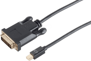 SHVP BS10-55025 - Mini Displayport 1.2 < DVI D 24+1 Stecker schwarz 1 m