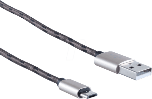 SHVP BS1450082 - USB-A-Stecker > USB MicroB Stecker Nylon braun 2