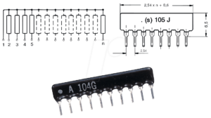 SIL 8-7 100K - Widerstandsnetzwerk