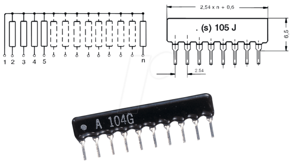 SIL 8-7 100K - Widerstandsnetzwerk