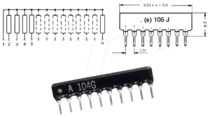 SIL 6-5 100K - Widerstandsnetzwerk