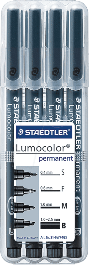 STAEDTLER 319WP4 - Permanent Stift-Set S/ F/ M/ B