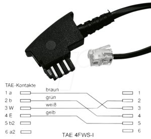 TAE 4FWS-I 15M - TAE Anschlusskabel