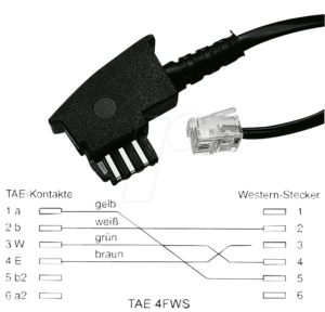 TAE 4FWS 6M - TAE Anschlusskabel
