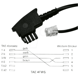 TAE 4FWS 3M - TAE Anschlusskabel