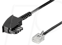 TAE 6P2C SW 6M - TAE F-Stecker auf Stecker 6p2c