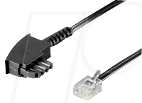 TAE 6P2C SW 15M - TAE F-Stecker auf Stecker 6p2c