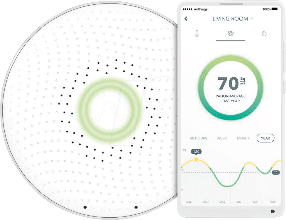 AIRTHINGS WAVE RadonMonitor mit AppSteuerung hier online kaufen bei
