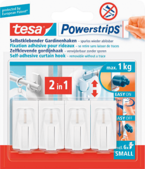 TESA 58034 - tesa® Powerstrips® Gardinenhaken 2in1