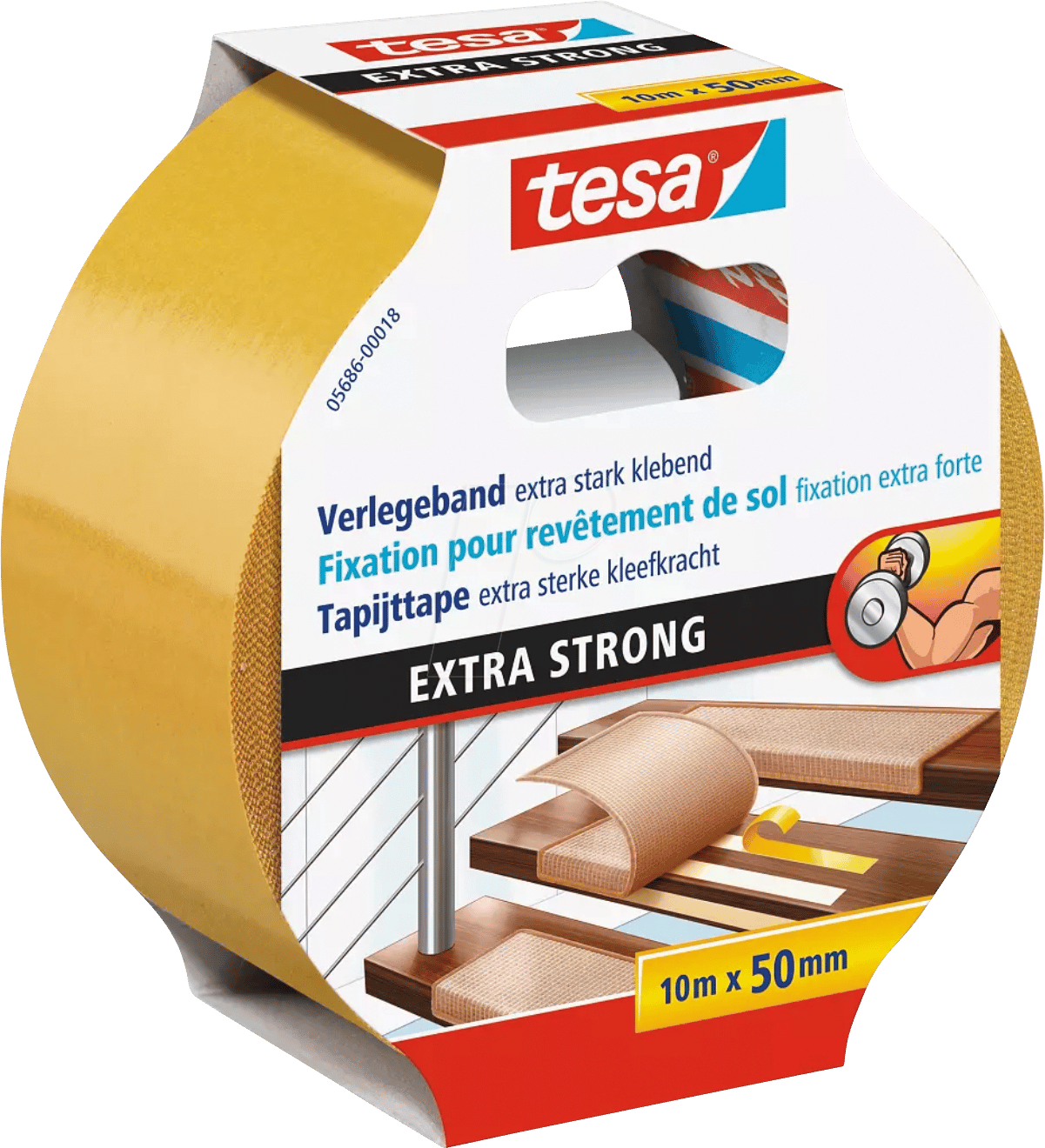 Tesa 05686 Verlegeband Extra Stark 10 M X 50 Mm Hier Online Kaufen Bei Lan De