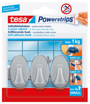 TESA 57519 - tesa® Powerstrips® Haken Oval matt-chrom