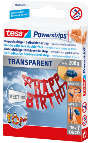 TESA 58800 - tesa Powerstrips® transparent Deco Strips