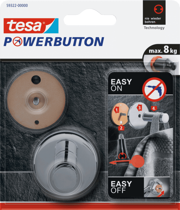 TESA 59322 - tesa® Powerbutton Haken - Universal Large