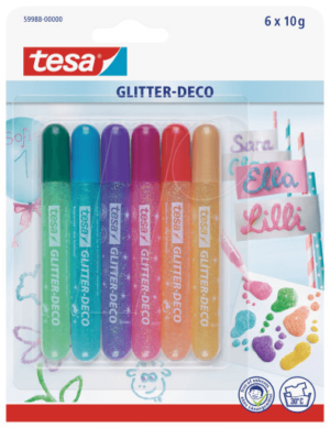 TESA 59988 - tesa® Glitter-Deco Candy Colors 6 Stück