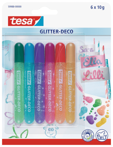 TESA 59988 - tesa® Glitter-Deco Candy Colors 6 Stück